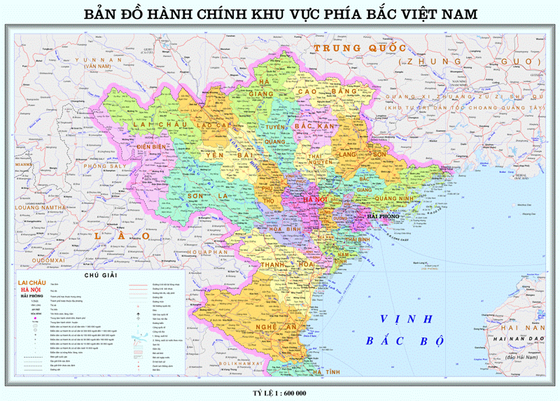 Bản đồ hành chính miền Bắc Việt Nam