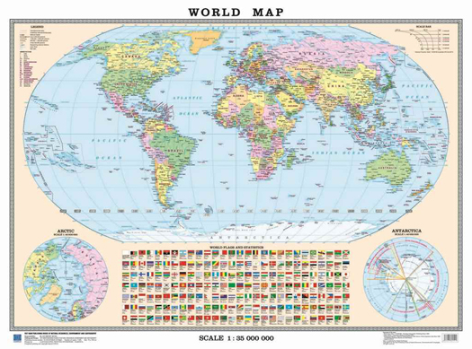 Bản đồ hành chính thế giới tiếng Anh